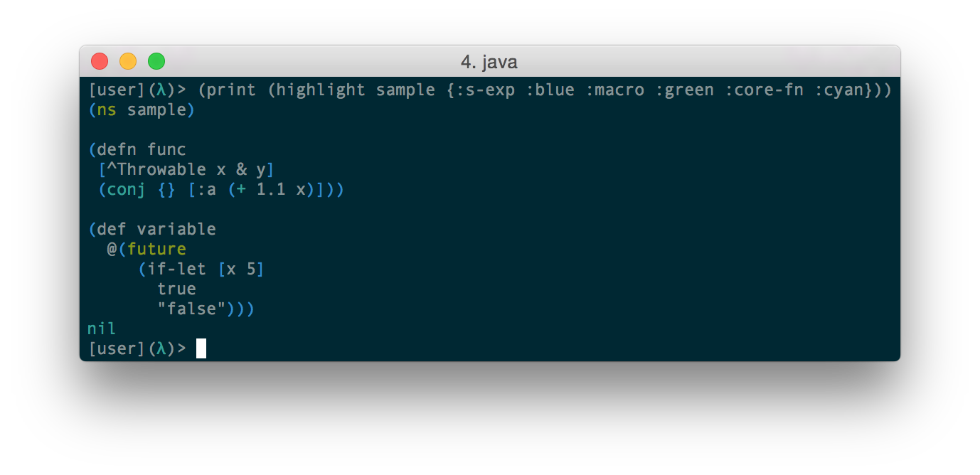 Glow: Syntax Highlighting for Clojure Source Code